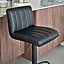 Retro Style Gas Lift Bar Stool Faux Leather upholstery George Bar Stool in Black (Single)