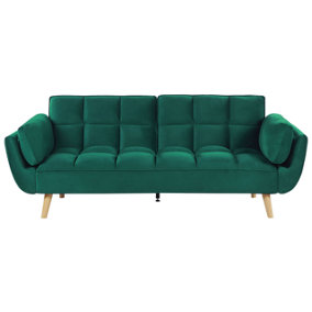 Retro Velvet Sofa Bed Green ASBY