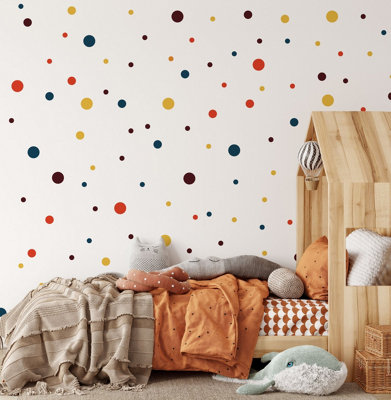 Retro Wall Stickers For Kids Rooms Polka Dots