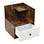 Retro Wooden 1 Drawer Bedside Table Nightstand W 450 x D 450 x H 550 mm