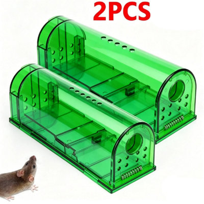 Reusable 2PCS Humane Mouse Traps, Safe Mice Rodent Catchers for Indoor