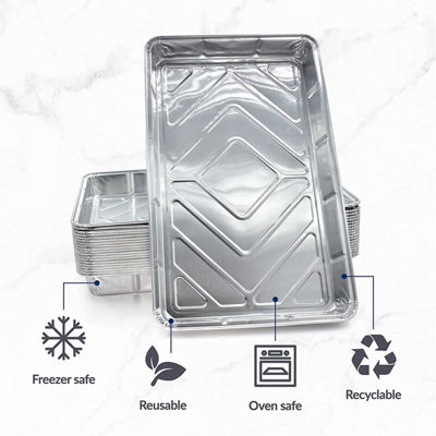 Reusable Aluminium Foil Baking Tray Containers - 32cm