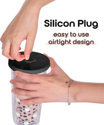 Reusable Boba Cup Double Wall Insulated Smoothie Tumbler with ...
