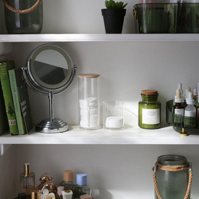 Reusable Plastic Bathroom Canister 2-Piece Set with Bamboo Lid - 4