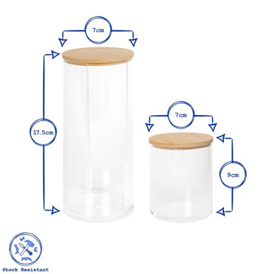 Reusable Plastic Bathroom Canister 3-Piece Set with Bamboo Lid - 4
