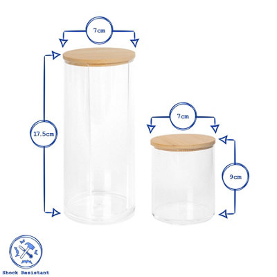 Reusable Plastic Bathroom Canister 3-Piece Set with Bamboo Lid