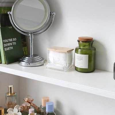 Reusable Plastic Bathroom Canister 3-Piece Set with Bamboo Lid - 5