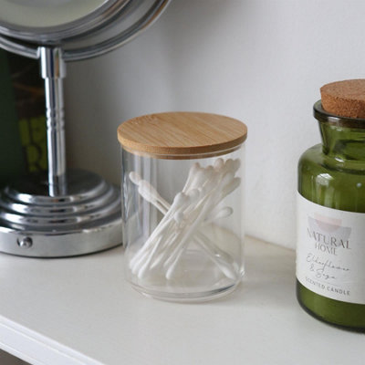 Reusable Plastic Bathroom Canisters with Bamboo Lid - Pack of 2 - 7