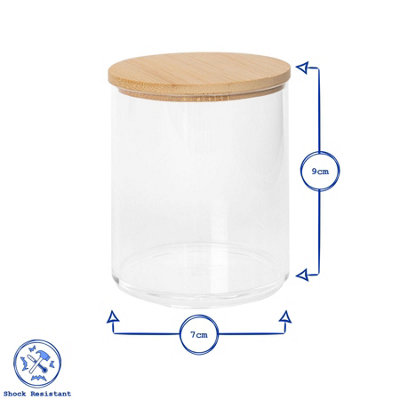 Reusable Plastic Bathroom Canisters with Bamboo Lid - Pack of 3 - 3