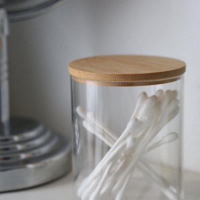 Reusable Plastic Bathroom Canisters with Bamboo Lid - Pack of 3 - 6
