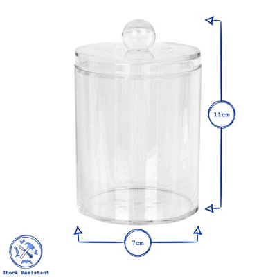 Reusable Plastic Bathroom Canisters with Clear Lid - Pack of 2 - 3