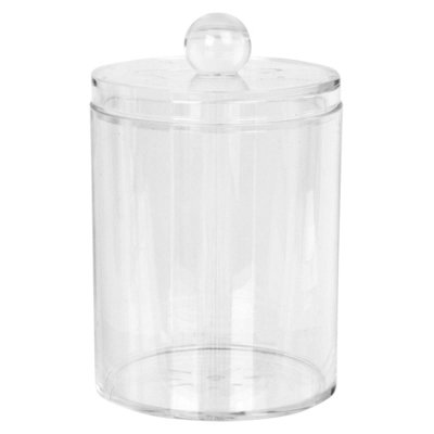 Reusable Plastic Bathroom Canisters with Clear Lid - Pack of 2