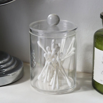 Reusable Plastic Bathroom Canisters with Clear Lid - Pack of 2