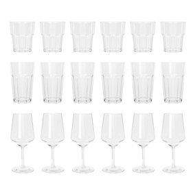 Reusable Plastic Glassware 18-Piece Set