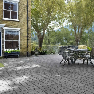 Reversable Garden Stepping Stones Decking Paver 40x40cm - Pack of 4