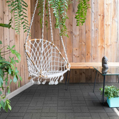 Reversable Garden Stepping Stones Decking Paver 40x40cm - Pack of 4
