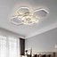 Reversible Ceiling Fan with LED Light 5 Blades Modern Dimmable Flower Shape Ceiling Light Fan with Remote Control