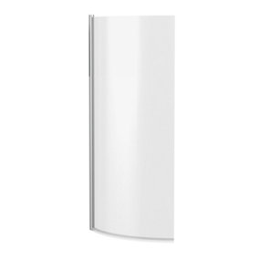 Reversible Chrome Curved P-Shaped Shower Bath Screen - 1430 x 720mm