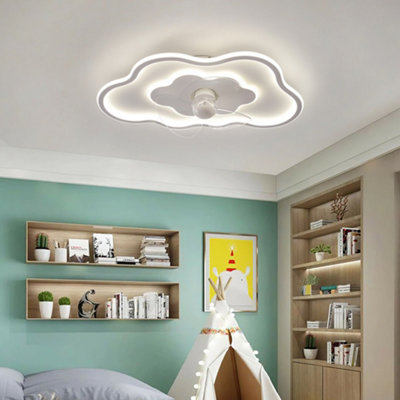 Reversible Cloud Design Ceiling Fan with 5 Blades, Dimmable LED & 6 ...