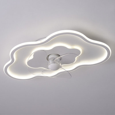 Reversible Cloud Design Ceiling Fan with 5 Blades, Dimmable LED & 6 ...