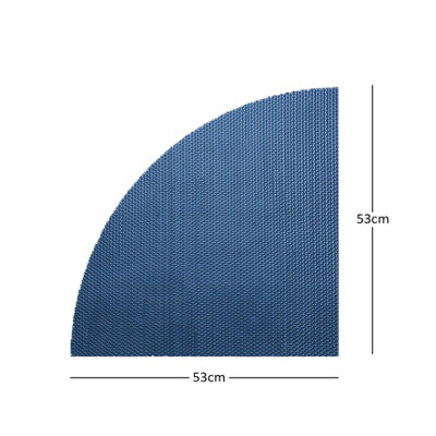 Reversible Dual-Colour Blue/Green PVC Anti Slip Corner Shower Mat Bath Mat - Quadrant 53x53cm - 3