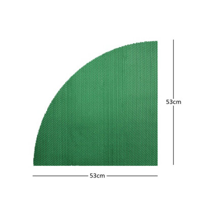 Reversible Dual-Colour Blue/Green PVC Anti Slip Corner Shower Mat Bath Mat - Quadrant 53x53cm - 4