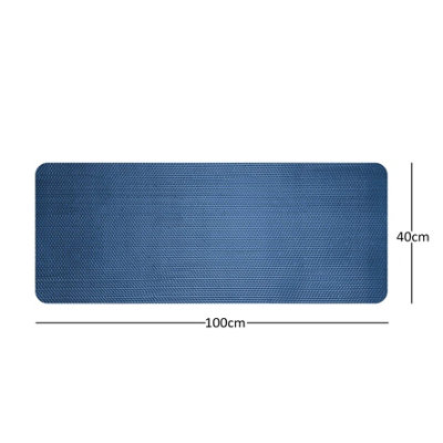 Reversible Dual-Colour Blue/Green PVC Anti Slip Shower Mat Bath Mat - Rectangular 100x40 cm - 3