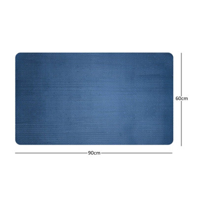 Reversible Dual-Colour Blue/Green PVC Anti Slip Shower Mat Bath Mat - Rectangular 90x60 cm - 3