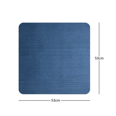 Reversible Dual-Colour Blue/Green PVC Anti Slip Shower Mat Bath Mat - Square 53x53cm - 3