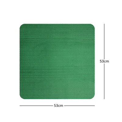 Reversible Dual-Colour Blue/Green PVC Anti Slip Shower Mat Bath Mat - Square 53x53cm - 4
