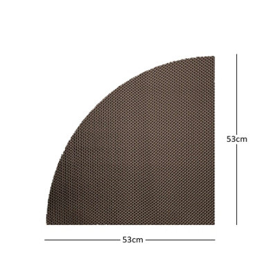 Reversible Dual-Colour Grey/Brown PVC Anti Slip Corner Shower Mat Bath Mat - Quadrant 53x53cm - 4