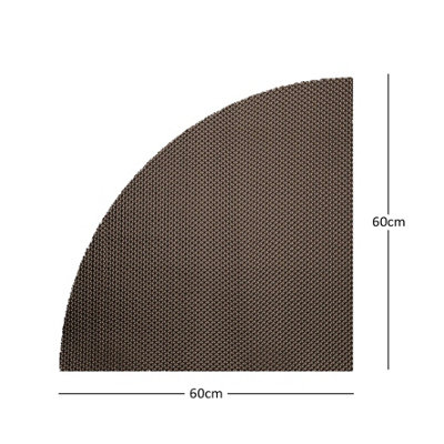 Reversible Dual-Colour Grey/Brown PVC Anti Slip Corner Shower Mat Bath Mat - Quadrant 60x60cm - 4
