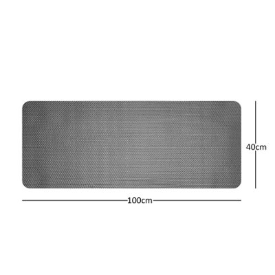 Reversible Dual-Colour Grey/Brown PVC Anti Slip Shower Mat Bath Mat - Rectangular 100x40 cm - 3