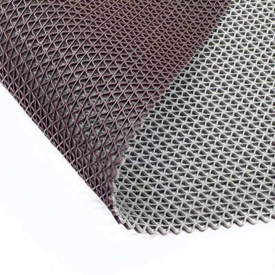 Reversible Dual-Colour Grey/Brown PVC Anti Slip Shower Mat Bath Mat - Rectangular 100x40 cm - 7