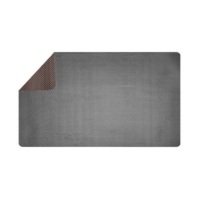 Reversible Dual-Colour Grey/Brown PVC Anti Slip Shower Mat Bath Mat - Rectangular 100x40 cm - 8