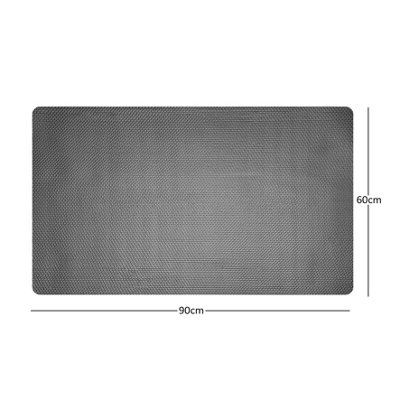 Reversible Dual-Colour Grey/Brown PVC Anti Slip Shower Mat Bath Mat - Rectangular 90x60 cm - 3