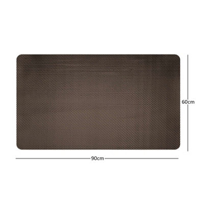 Reversible Dual-Colour Grey/Brown PVC Anti Slip Shower Mat Bath Mat - Rectangular 90x60 cm - 4