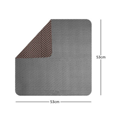 Reversible Dual-Colour Grey/Brown PVC Anti Slip Shower Mat Bath Mat - Square 53x53cm