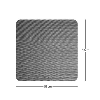 Reversible Dual-Colour Grey/Brown PVC Anti Slip Shower Mat Bath Mat - Square 53x53cm - 3