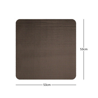 Reversible Dual-Colour Grey/Brown PVC Anti Slip Shower Mat Bath Mat - Square 53x53cm - 4