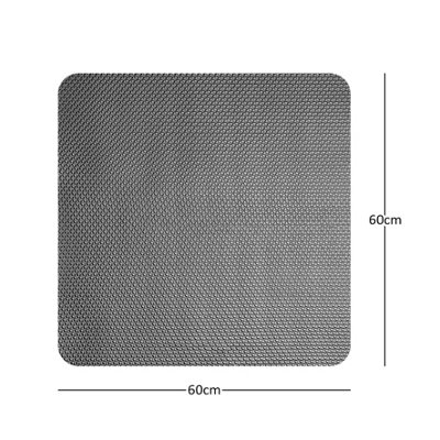 Reversible Dual-Colour Grey/Brown PVC Anti Slip Shower Mat Bath Mat - Square 60x60cm - 3