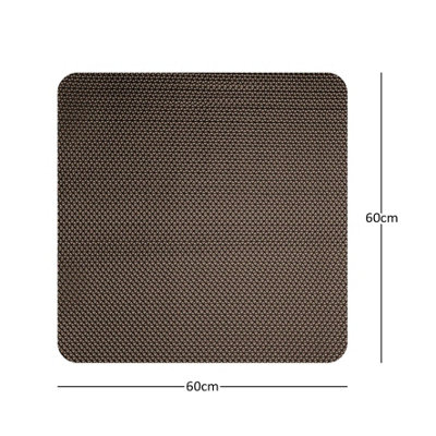 Reversible Dual-Colour Grey/Brown PVC Anti Slip Shower Mat Bath Mat - Square 60x60cm - 4