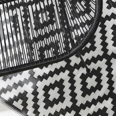 Reversible Indoor Outdoor Picnic Garden Mat Black 120 x 180 cm - 3