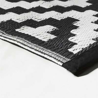 Reversible Indoor Outdoor Picnic Garden Mat Black 90 x 150 cm - 4