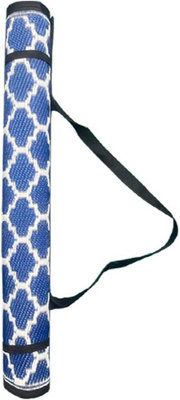 Reversible Indoor Outdoor Picnic Garden Mat Blue 90 x 150 cm