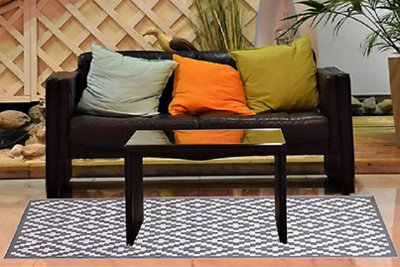 Reversible Indoor Outdoor Picnic Garden Mat Grey 120 x 180 cm