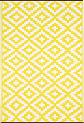 Reversible Indoor Outdoor Picnic Garden Mat Yellow 120 x 180 cm