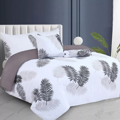 Reversible Printed Dover Cover 3-Piece Leaf Super Soft & Breathable Quilts Bedding Set Single Double King & Super King Sizes