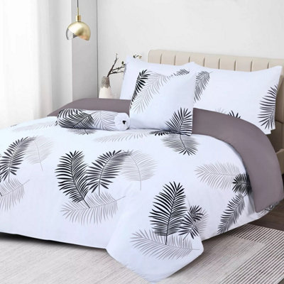 Reversible Printed Dover Cover 3-Piece Leaf Super Soft & Breathable Quilts Bedding Set Single Double King & Super King Sizes