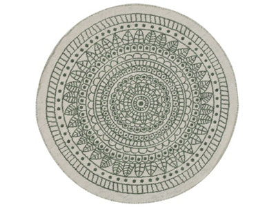 Reversible Round Area Rug 140 cm Green YALAK